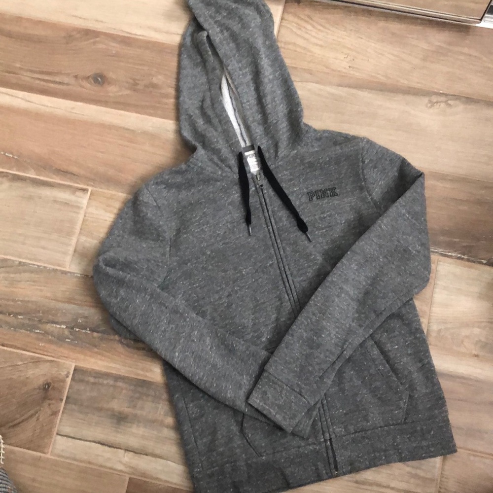 Grey Zip Up  Pink Jacket